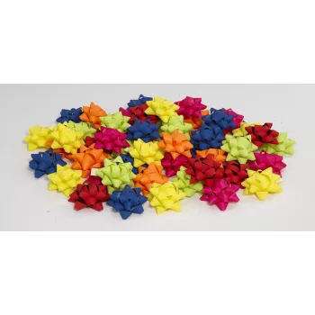 C.E. Pattberg matte multifarvede gavebåndsrosetter 10 mm x 0,95 m (12-pak)