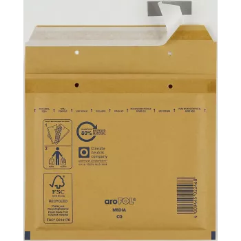Vereinigte Papierwarenfabriken 100 aroFOL CLASSIC polstrede boblekonvolutter, størrelse 11 (A1), 165x100 mm, brun/kraft