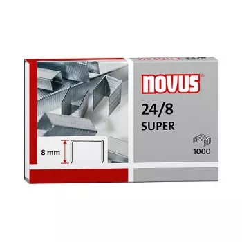 Novus Dahle Novus 24/8 SUPER hæfteklammepakke - 8 mm - 1000 hæfteklammer - rustfrit stål