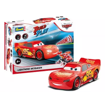 Revell Build & Play Disney Pixar Cars Lightning McQueen køretøj med lys og lyd, målestok 1:20, samlesæt modelbyggesæt