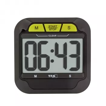 TFA Dostmann digital timer og stopur med store cifre, sort (38.2054.01)