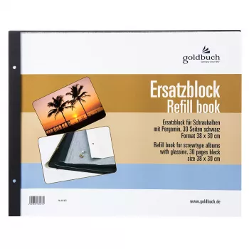 Goldbuch efterfyldningsblok 38x30 cm sort med skruer 83077