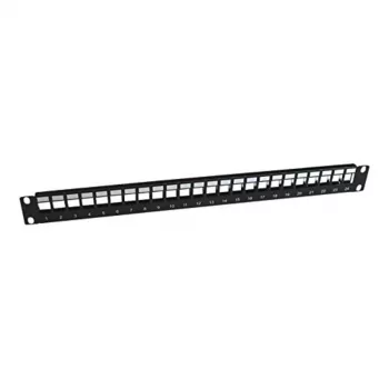 Panasonic 3SR-PATCH-24P 24-port patchpanel (Keystone-type) inkl. 24 RJ45 Cat.6 UTP Keystone-stik - sort
