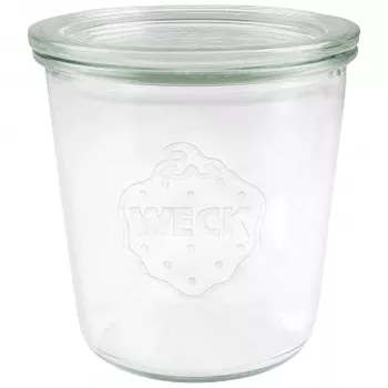 WECK sylteglas 580 ml sæt med 6 stk. - transparente henkogningsglas med låg, clips og gummiringe