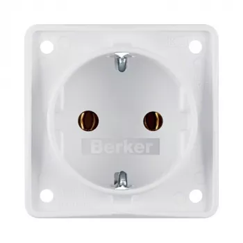 Berker W.1 overflademonteret Schuko-stikkontakt IP44 polarhvid 250V 16A