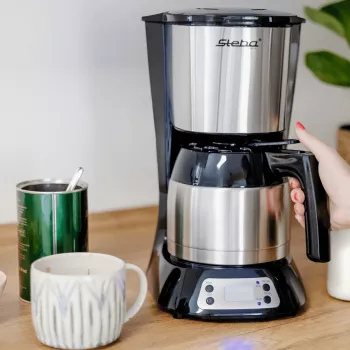 Steba KM F3 termo filterkaffemaskine, 1,25 l, 1000 W, rustfrit stål/sort