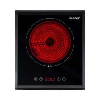 Steba HK 25 keramisk glaskogeplade 2000W 1 kogezone sort/sølv