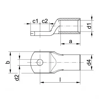 Klauke rørkabelsko 185 mm² 11R/16 uden inspektionshul