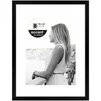 Nielsen Design Aura Black 18x24 træ billedramme med passepartout 1134000