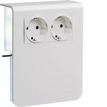 HAGER apparatbærer SL201159009016 2-fags stikkontakt 20x115 mm trafikhvid (RAL 9016)