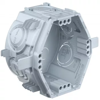 Kaiser Elektro UP1 Fix indbygningsapparatdåse 1055-06 med klemmeribber, 4 skruekoblinger, 60x46 mm