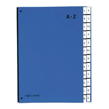 PAGNA skrivebordsmappe 24 rum A4 karton blå højformat 340 mm 35 mm