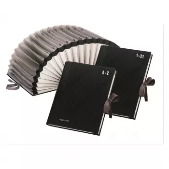 PAGNA organiseringsmappe A4 sort 12 rum 30 mm ryg 24211-04