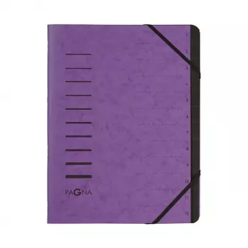 Pagna 40059-10 dokumentmappe 12 lommer 1–12, A4, aubergine