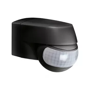 ESYLUX MD 200 Passiv infrarød bevægelsessensor, 12 m rækkevidde, vægmontering, sort, IP44, 2000 lux, 2,5 m