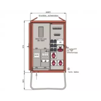 Walther-Werke fordelerskab WAV0170R1 44 kVA målerfelt 2 RCD'er type B 9 MCB'er 4