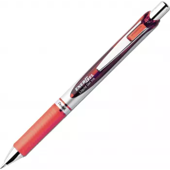 Pentel EnerGel BL77-4COL Liquid Gel Rollerball Pen Set - 4 Pens (Orange, Pink, Light Blue, Violet) 0.7mm