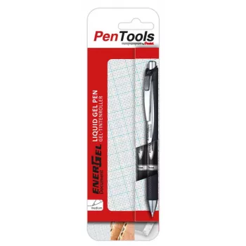 Pentel EnerGel Document Liquid Gel Rollerball Pen 2-Pack Black 0.5 mm