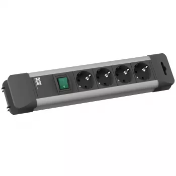 Bachmann CONNECT US stikdåse - 4 stikdåser, 1,8 m kabel, sort