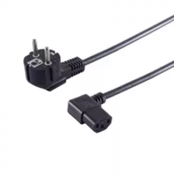 S CONN Maximum Connectivity netstrømskabel 90° vinklet CEE 7/7 til C13 1,8 m sort