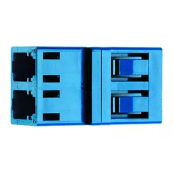 Telegärtner J08071A0017 LC duplex multimode OM3/OM4 fiberstik, blå, keramisk ferrule