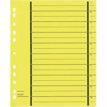 WEKRE 50 Dividers, A4, 190 g/m2, Yellow (951020850IF)