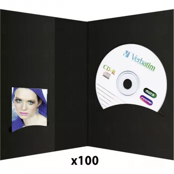DAIBER 6613 1x100 mapper med CD-arkiv, 10x15, sort
