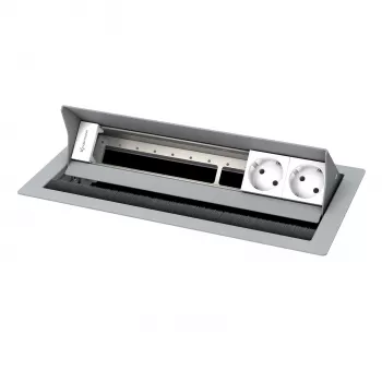 Kindermann CablePort standard² 6-fach desktop-tilslutningspanel-hus sølv