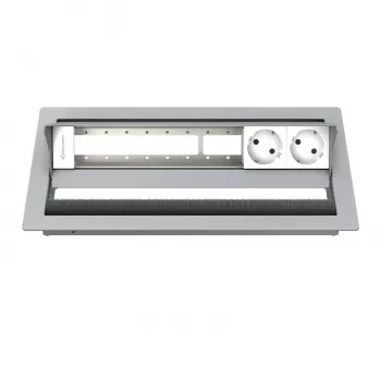 Kindermann CablePort standard² 6-fach desktop-tilslutningspanel-hus sølv