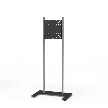 Kindermann Premium DS Racer gulvstander til LCD-skærm op til 70 inch - eloxeret aluminium - sort, sølv metallic