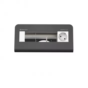 Kindermann CablePort desk² 80 4-fags bordstrømmodul, sort