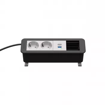 Kindermann CP Office Desk 4-F 2x Schuko 1x USB-A/C ladningsmodul (7550000222)