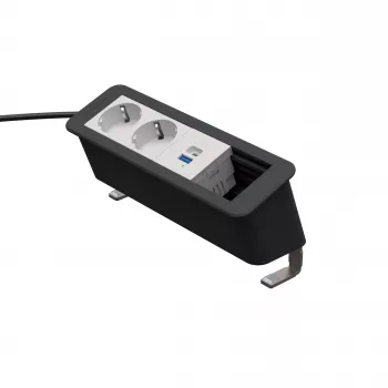 Kindermann CP Office Desk 4-F 2x Schuko 1x USB-A/C ladningsmodul (7550000222)