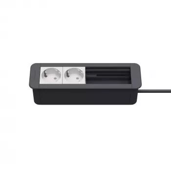 Kindermann CablePort Office Frame 4-fags 2x stikkontakt KIN 7551000202