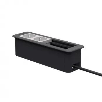 Kindermann CablePort Office Frame 4-fags 2x stikkontakt KIN 7551000202