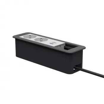 Kindermann CP Office Frame 4-Fold 2x Schuko 1x USB-C PD bordstrøm- og datamodul