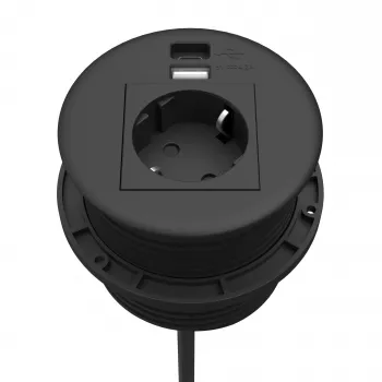 Kindermann CablePort Table Black (STS-R90-2 blac) - bordtilslutningspanel-kabinet