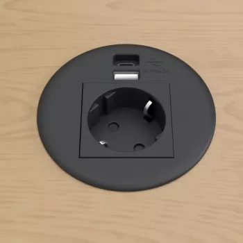 Kindermann CablePort Table Black (STS-R90-2 blac) - bordtilslutningspanel-kabinet