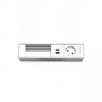 Kindermann 4-Slot Module Carrier med 1x strøm og 1x USB-A 3.0, sort (7449001231)