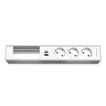 Kindermann 6-fach modulbærer med 3 stikdåser og USB-opladningsfunktion (7449001333)