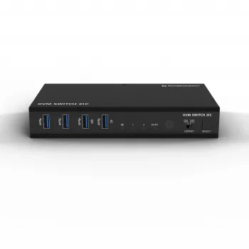Kindermann KVM Switch 21C - 2-port DVI-I KVM-switch med lyd og USB-hub
