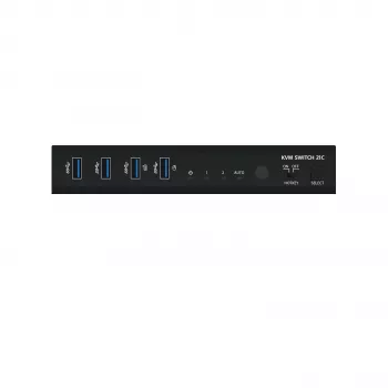 Kindermann KVM Switch 21C - 2-port DVI-I KVM-switch med lyd og USB-hub