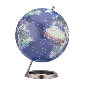 TROIKA Globe 23.5 Degrees (G2507-P2P2/CB) - skrivebordsglobus brevpresser, kromfod, 60mm