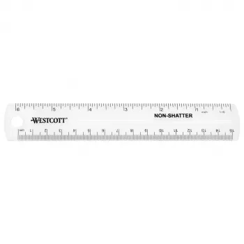 Westcott gennemsigtig plastiklineal 15 cm / 6 inch