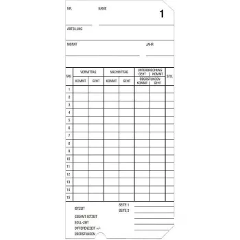 Bürk Mobatime 500 stempelkort type 2-6 – 500-pak