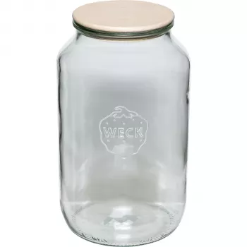 WECK rundrandglas 3L med trælåg