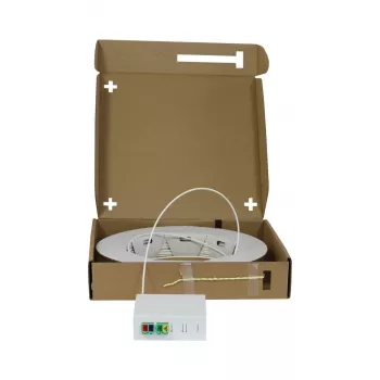 SYNERGY21 FTTH Compact Box forsamlet, 4xLC/APC til åben ende, 40m, 9/125µm, G.657.A2, 4-fiber, AD 2,2mm