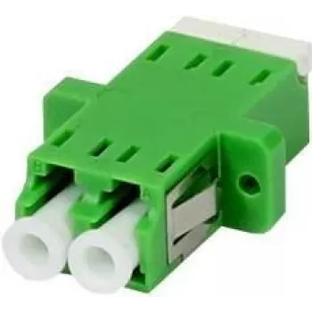 SYNERGY 21 LC/APC fiberkobling, duplex, singlemode 9/125µm, grøn, keramikhylster, flangemonteret, med ensidig laserbeskyttelse