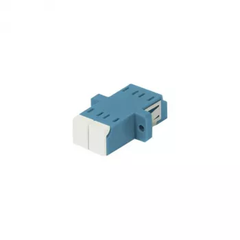 SYNERGY21 Fiberoptisk kobling LC/LC Singlemode OS2 9/125µm Duplex blå PVC keramikhylse flange med ensidig lasersikkerhedsklap