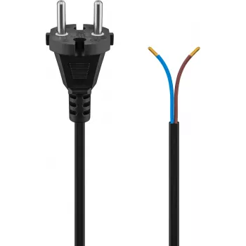 Goobay universal støvsuger-tilslutningskabel, 2 x 0,75 mm², 7,5 m, sort (58913)